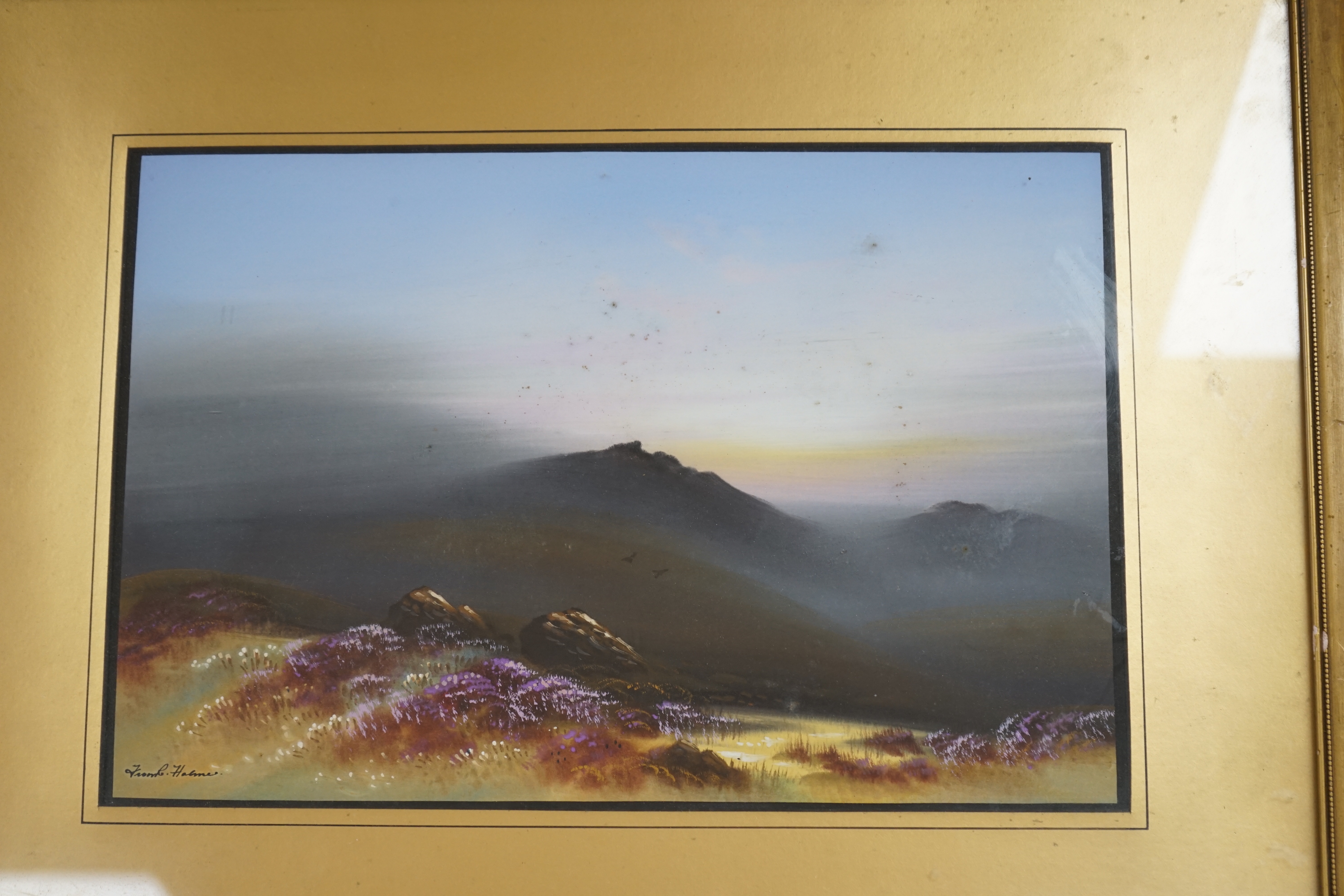 Frank Halmer, gouache, Moorland scene, signed, 25 x 27cm